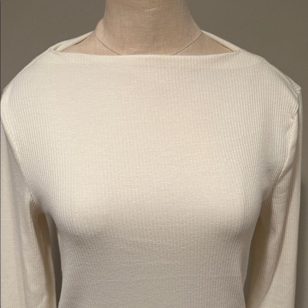 TALBOTS RIBBED FUNNEL NECK PULLOVER SIZE M PETITE - Picture 3 of 10